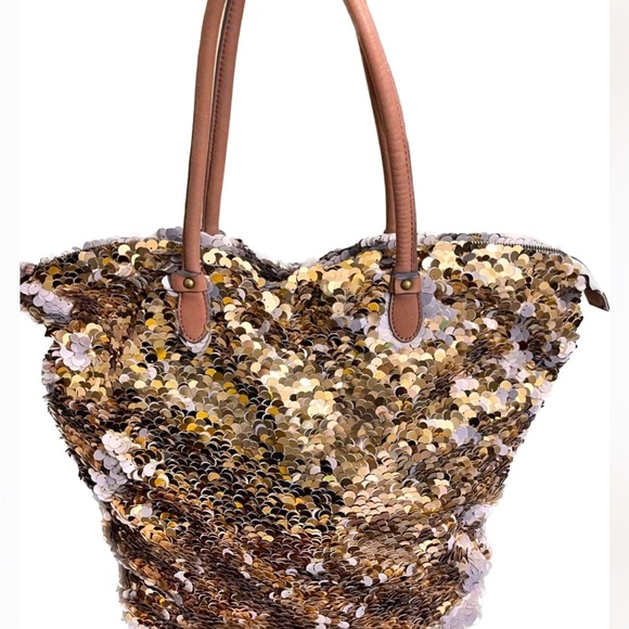 ANTHROPOLOGIE’s Ms.Allbright Specialty Multitonal Sequined Tote bag Medium size - Picture 3 of 12